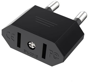 VIEVRE US to EU Adapter, 2 Pin Adapter USA Deutschland Stecker, Adapter USA, US Adapter EU, Amerika Mexiko Kanada Ägypten Spanien Stecker Adapter Auf EU, USA Adapter Steckdose(Schwarz)