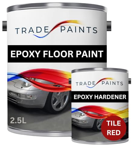 2 Pack Epoxy Garage Concrete Floor Paint - 2.5 Litre (Tile Red)