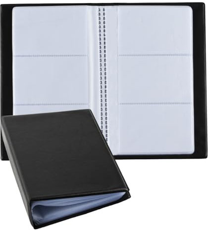 Jiujuda9 Business Card Holders Wallet, Business Card Organiser, PU Business Card Book Holder, Portable Office Business Card Case Organizer for Women Men Gifts, Holds 300 Cards, Black