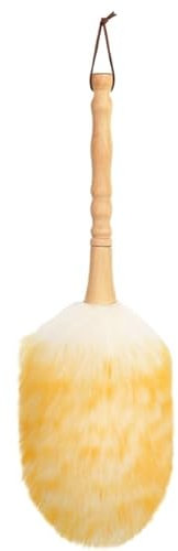 2 Stück Lammwol Staubwedel,wiederverwendbar, Kleiner Handstaubwedel zum Reinigen, Holzgriff mit Haken für Wandpflanzen, Schreibtisch, Staubwedel Werkzeug