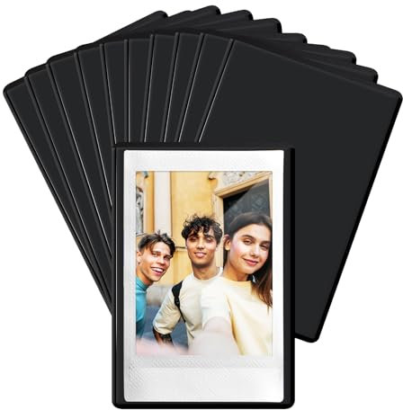 FRETONBA Cornici Magnetiche per Polaroid Instax Mini Pellicole, 10 Pezzi 9,5 x 6,5 cm Calamita Portafoto, Magnetismo Cornice con Foto Personalizzata per Frigoriferi, Superfici in Metallo, Nero