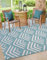 Summer Breeze Outdoor Rugs for Garden, Picnic, Kitchen, Patio, Trellis, Balcony, Porch, Deck Hallway Mats Weather-Resistant Indoor & Outdoor Rug Chevron Aqua Blue, 100 x 150 cm (3'3x 4'11)
