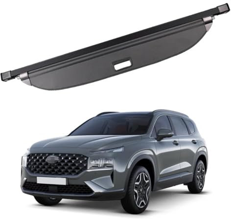 JIABAOCA Coche Maletero Cubierta Carga RetráCtil para Hyundai Santa fe 2021-2023, Maletero Trunk Estante Privacidad Cargo Protectora Cubierta Bandeja RetráCtil para Maletero Trasero