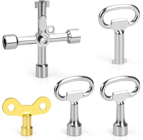 Tunejoy Clé Utilitaire Multifonction Clé Triangulaire Universelle pour Robinets Radiateurs Compteurs Électriques 5 Pièces