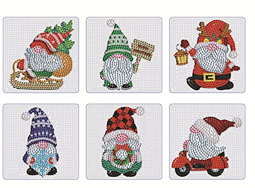 Juego de 6 posavasos pintados para bebidas frías con soporte de Navidad, para bebidas frías, tazas de vino, tazas de mesa, posavasos pintados