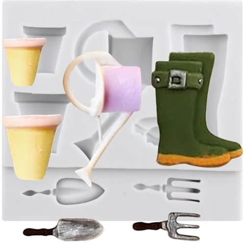 Sijiangmold Gardening Tools Silicone Moulds Rain Boots Kettle Fondant Mould