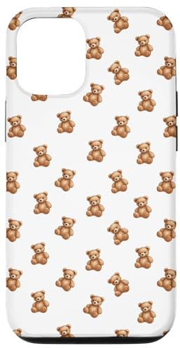 Niedliches Teddybär-Muster, gemütlich, saisonale Ästhetik Hülle für iPhone 12/12 Pro