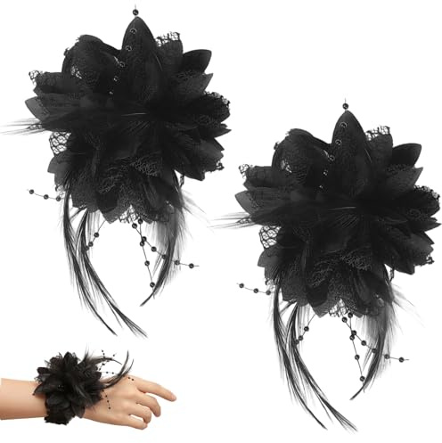 Black Rose Hair Clips, Elegant Floral Feather Design With 3D Rose Detail, Lightweight Fascinator Clip For Women, Perfect For Wedding Guests And Special Occasions