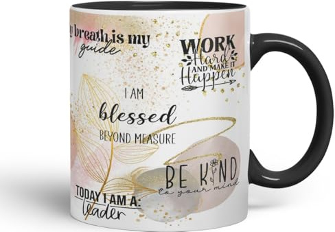 Vixar Self Love Matters – Positive Thoughts Coloured Mug Cup 11oz (Black)