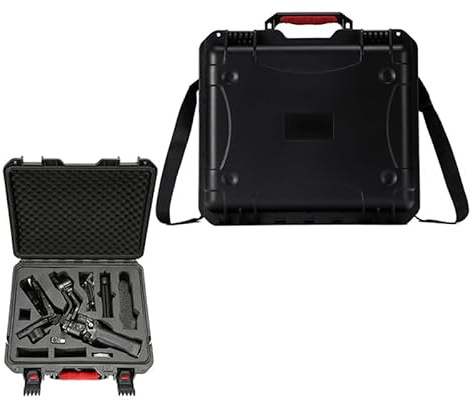 Tuvzylory Explosion-Proof Bag Compatible with DJI Ronin RS5 Gimbal, IP67 Waterproof, Shockproof, Custom Foam Liner, All-Weather Protection (Strap-Included Version)