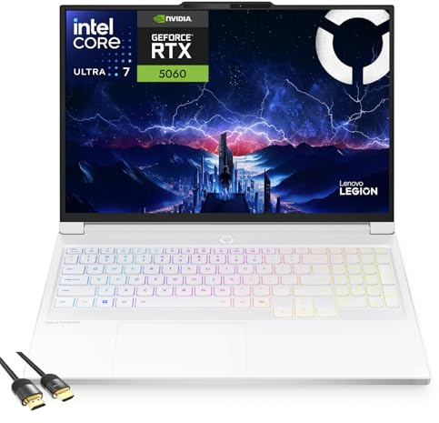 Lenovo Legion 7i 16 Gaming Laptop, WQXGA 165Hz OLED Display, Intel Core Ultra 7 255HX, NVIDIA GeForce RTX 5060, 32GB RAM, 1TB SSD, Wi-Fi 7, RGB Backlit, Win 11, PDG HDMI Cable, US Version KB