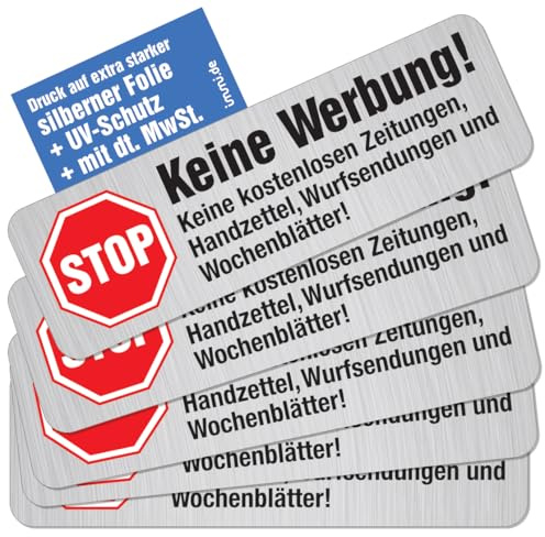 immi Keine Werbung Aufkleber (5 St. KWA - Silberf.)