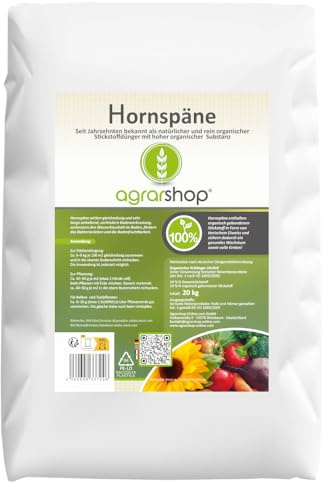 Agrarshop Hornspäne 14% N 20 kg Stickstoffdünger Naturdünger Universaldünger