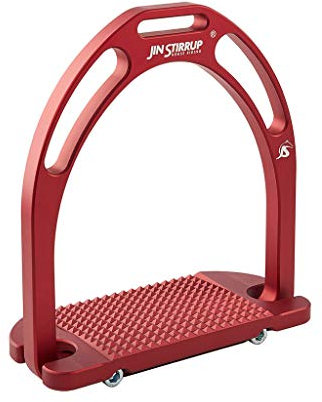 Jin Steigbügel Aluminium Steigbügel 4 3/10,2 cm – Rot