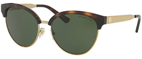 Michael Kors Damen Amalfi 330671 56 Sonnenbrille, Gold (Dark Tortoise/Gold/Tone/Greensolid)