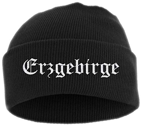HB_Druck Erzgebirge Umschlagmütze - Mütze - Bestickt - Einheitsgröße Schwarz