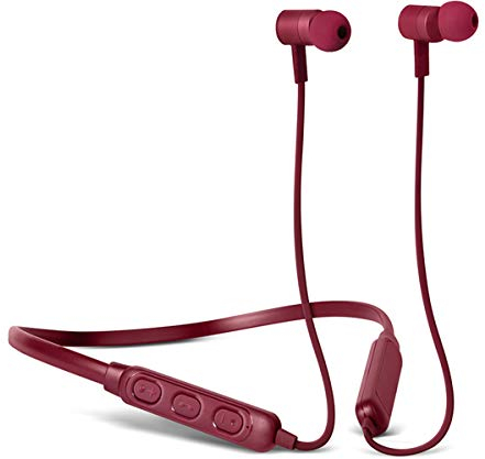 Fresh 'N Rebel Band-it Wireless - In-ear Headphones - Ruby | Cuffie auricolari Sport Bluetooth con Neckband e microfono e telecomando integrati, rosso rubino