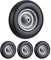 Relaxdays Lot de 4 Roues de brouette Caoutchouc, avec axe, 4.80 4.00-8, Caoutchouc polyuréthane essieu 100 kg, Noir/Gris