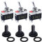 mxuteuk 3 Stück Kippschalter Schalter 20A 125V DPST 2 Position 4-poliger EIN/AUSHochleistungs-Wippschalter-Schalter mit wasserdicht MetallSchutzkappe Ten-1221-3mz-B201
