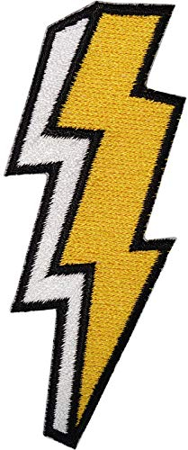ELLU Lightning Iron On Patch Sew On Clothes Bag Embroidered Badge Embroidery Applique