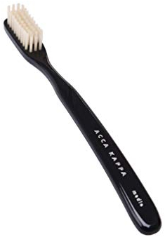 Acca Kappa Schwarze Vintage-Zahnbürste, reine weiße Borsten.