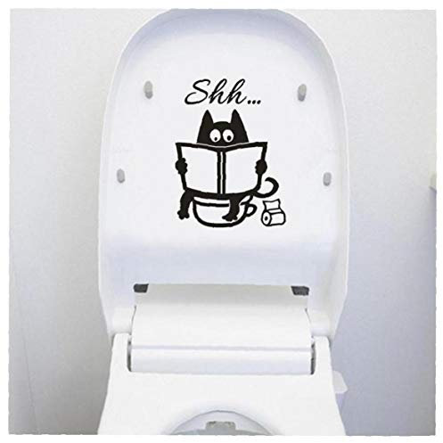 Autocollant De Toilette Creative Shh Siège De Toilette Autocollants en Vinyle Amovible À Laver Salle De Bain Porte Étanche Stickers Panda Sticker WC Décoration 1pc