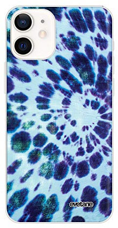 Evetane 5.4 inch iPhone 12 Mini Case, Tie and Dye Blue