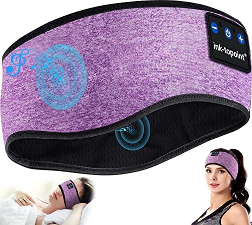 ink-topoint Sleep Headphones Headband Bluetooth 5.4 Soft Headphones for Sleeping & Sport with Thin Speakers,Wireless Music Earphones Tech Gifts for Men Women Teens Yoga Workout Fitness Relax Travel