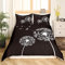 Loussiesd Löwenzahn Bettwäsche Set 135x200cm Botanischer Blumendruck Bettwäsche Schwarz Weiß für Kinder Jungen Mädchen Teens Musikalisches Muster Bettbezug Atmungsaktive Tagesdecke Bettbezug