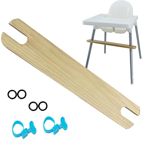 Hochstuhl-Fußstütze, Non-Slip Natural Bamboo Pine Wood Highchair Footrest Adjustable Baby Highchair Accessories with Rubber Rings for Toddlers Feeding Antilop Seat Footrest Accessories (Kiefernholz)