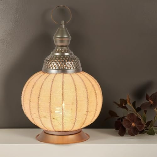 Orientalische Laterne Rana Gross Silber | Marokkanische Laterne klein aus Metall, Silberfarbig | modern, für Vintage, Retro & Landhaus Stil Design