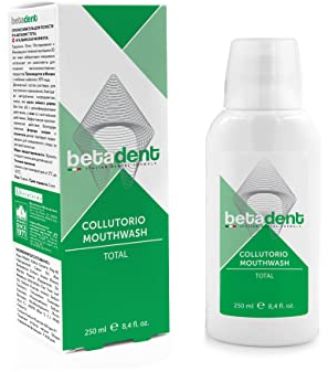 Betadent TOTAL MUSTER Gesamtwirkung gegen Plaque, Zahnstein, Karies, Mundgeruch, Zahnfleischentzündung. Natürliche Inhaltsstoffe, maximale Wirksamkeit, frischer Atem - 250 ml