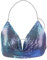 Pailletten-Top mit Neckholder, Paillett Neckholder Weste, Damen Halter Crop-Tops Tief V-Ausschnitt, Glitzer-BH für Salsa, Bauchtanz, Boho, Festival, Club, Tribal-Top, Kostüm