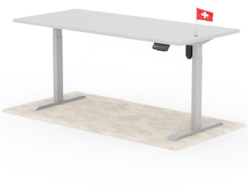 Standable ECO Höhenverstellbarer Schreibtisch 180 x 80 cm I elektrischer Office Table mit 3 Speicherstufen I Schreibtisch höheneinstellbar 70-115 cm I Büro-Tisch mit 1,8 cm Dicke
