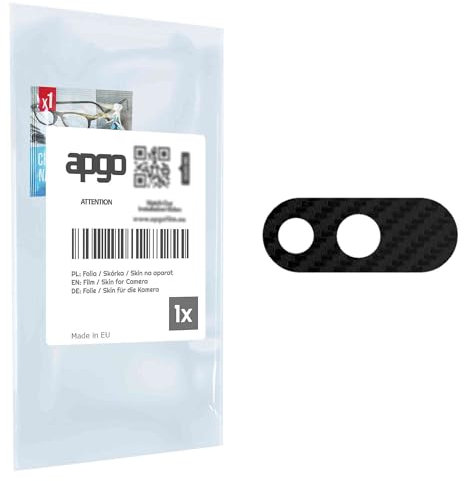 apgo Objektivschutz-Folie, Kameraschutz kompatibel mit myPhone HAMMER Explorer PRO, Carbon-Imitation, Rückseite Schutzfolie für Kamera-Insel, Hinten Folie, kratzfest, schwarz