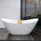 KOLMAN Freistehende Badewanne 180x80 cm IVAR, Ablaufgarnitur Click-Clack Gratis, Weiß, Exclusive, Modern + Bambus Badewannenablage