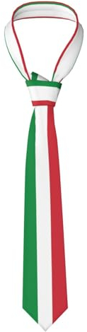CHRYSM Klassische Herren-Krawatte aus Seide, gewebte Jacquard-Krawatte, massives Satin, formell, italienische Flagge, Schwarz, Schwarz, Einheitsgröße
