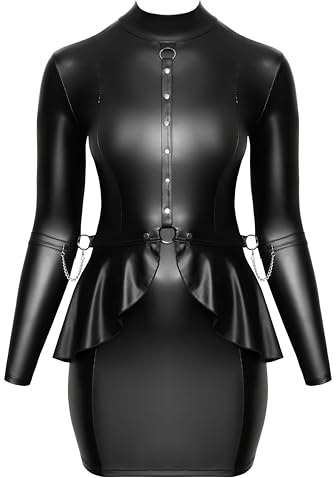 Cottelli Bondage Damen Kleid, Schwarz, XL