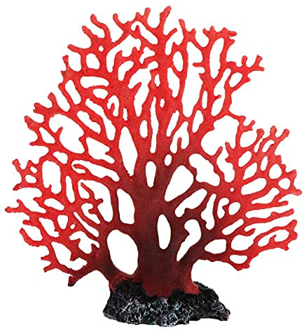 Terrariums en verre for plantes, plantes d'aquarium artificielles, plantes de corail artificielles, fausses plantes de mer sous-marines, ornement de corail rouge en résine for décoration de paysage d'
