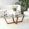 Locelso Couchtisch | 100% gehärtetes Glas | Walnuss | 105x35x65 cm