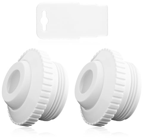 PEUTIER 2 Buses à Jet de Piscine, Pièces de Rechange pour Piscine et Spa 3/4 avec Oillet Pivotant Réglable 1/2 Raccords de Retour de Piscine Blancs avec Outil de Retrait Jet de Flux Directionnel