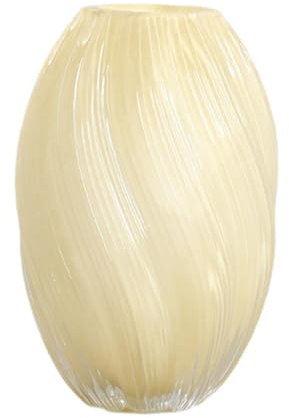 FLCPJGV Jarrones ovalados para, florero de Cristal para Dormitorio, Mesa de Comedor, Organizador, estantería para el hogar, Sala de Estar, Amarillo Claro