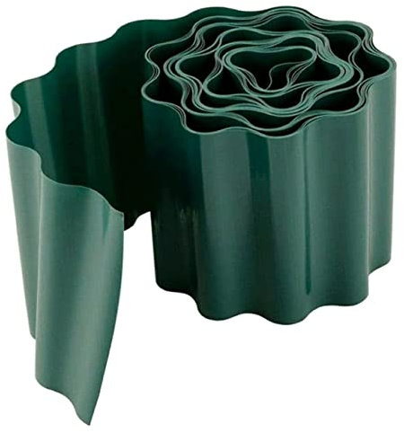 Wellenförmiger Gartenzaun 1 Rolle Kunststoff Grün für Wege