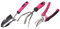 SIXTOL Garden PINK 3 Gartenwerkzeug Set | 3Stk Garten Zubehör aus Edelstahl | Für Gärtner | Gartengeräte | Qualität Gartenkelle, Handgrubber und Gartenschere mit ergonomischem Griff | rosa Farbe