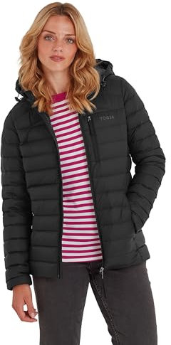 TOG24 North Womens Hooded Duck Down Jacket Padded Quilted Puffer Jacket Ultra Warm, 800 Fill Power Transforms Into Travel Pillow Durable With Flattering Fit - Ideal for Travel and Winter