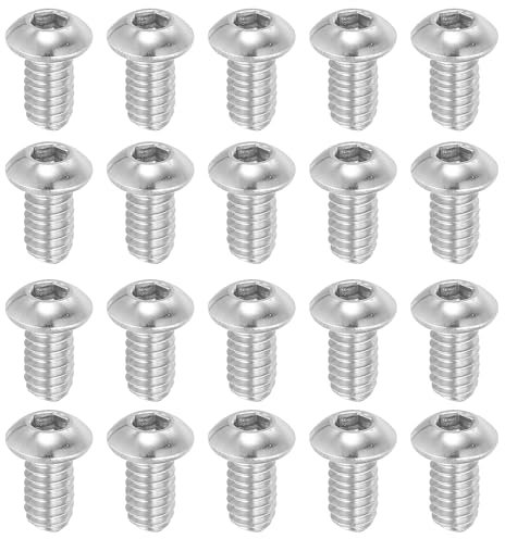 PATIKIL Vis à tête cylindrique à six pans creux 1/4-20 x 1/2, 20 pièces, en acier inoxydable 304, 18-8, empreinte hexagonale, filetage complet, filetage fin UNC