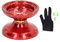 Nicht Reagierendes Yoyo, Professionelles Yoyo aus Metall-Aluminium-Legierung mit Handschuh, Metall-Yoyo, Stunt-Yoyo mit 3 Saiten, Magisches Yoyo für Anfänger, Profis, Kinder, (RED)