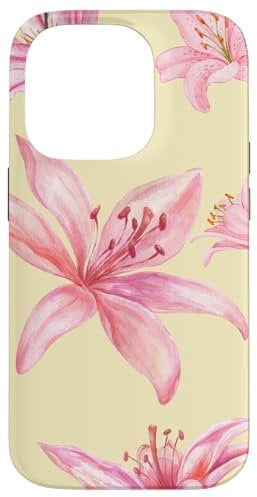 Cute Lily Flower Blooming Aesthetic Floral Y2K Case for iPhone 14 Pro