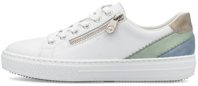 Rieker Women Lace-Up Shoes L59L1, Ladies Comfort Shoes (White 80, UK Footwear Size System, Adult, Women, Numeric, Medium, 3.5)