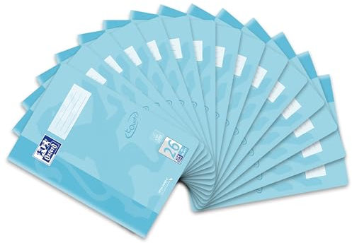 Oxford Schulheft A4 Touch, 16 Blatt, Lineatur 26, kariert, pastell blau, 15 Stück